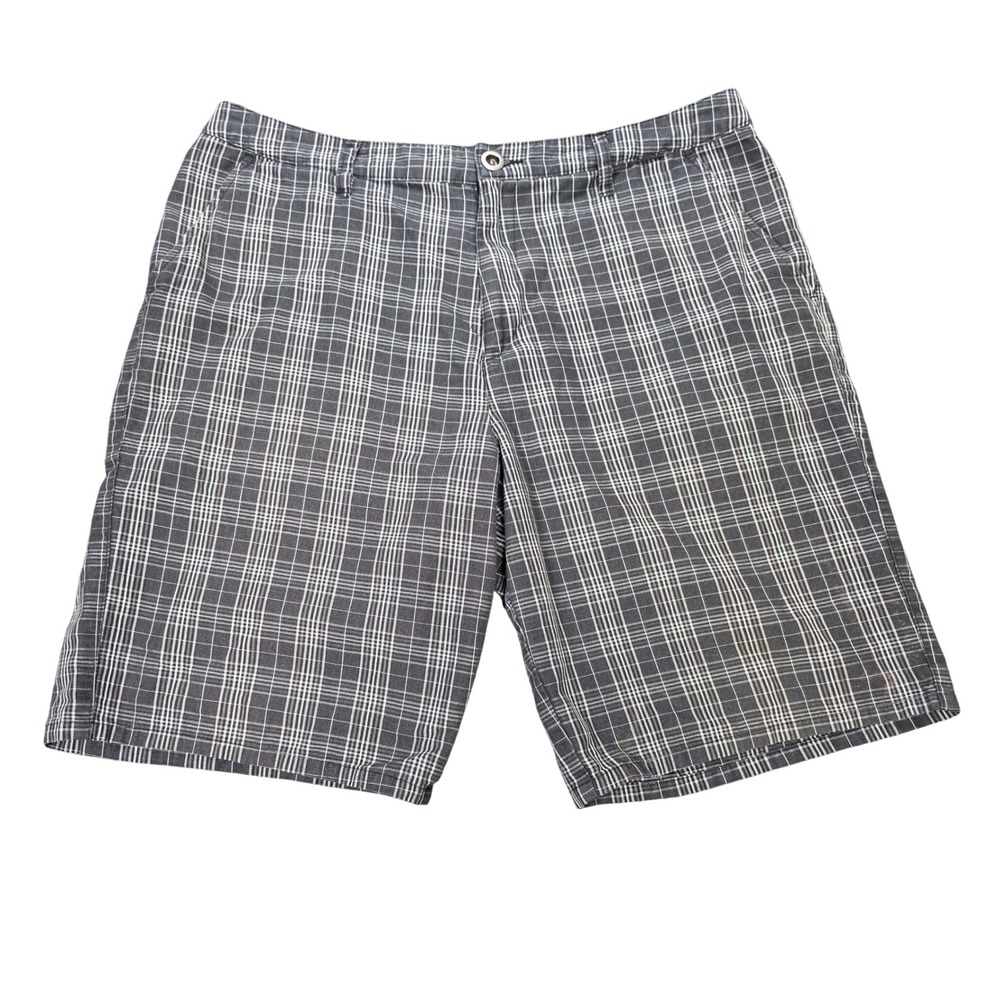 Hurley Plaid Chino Men's‎ Size 34 Black Gray Charcoal Casual Flat Front